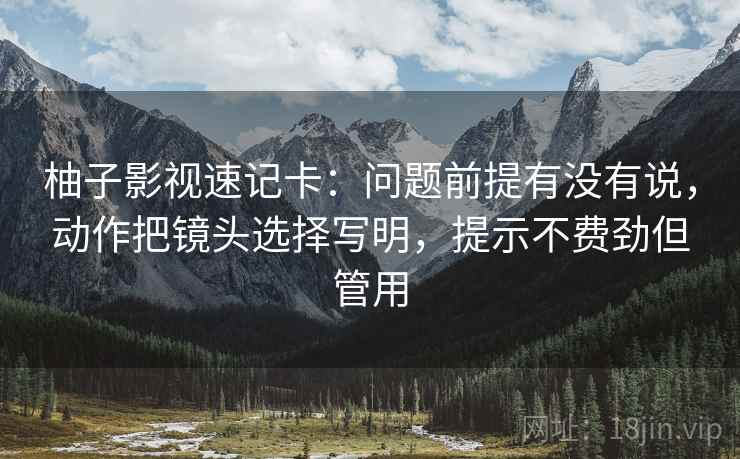 柚子影视速记卡：问题前提有没有说，动作把镜头选择写明，提示不费劲但管用