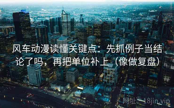 风车动漫读懂关键点：先抓例子当结论了吗，再把单位补上（像做复盘）