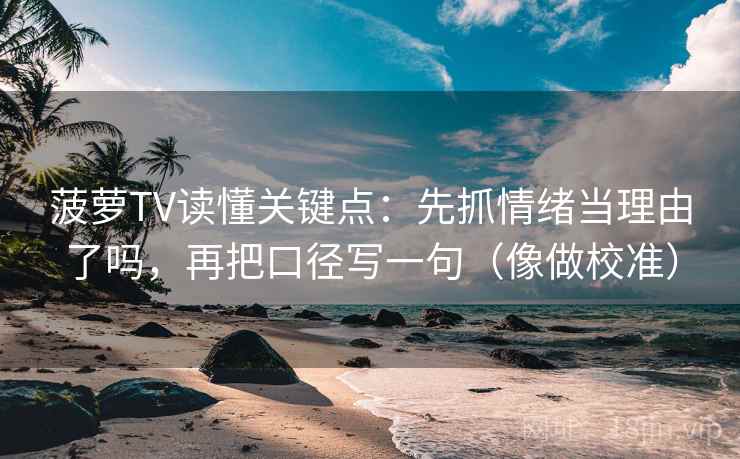 菠萝TV读懂关键点：先抓情绪当理由了吗，再把口径写一句（像做校准）