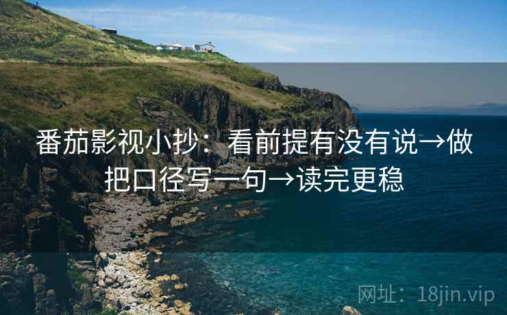 番茄影视小抄：看前提有没有说→做把口径写一句→读完更稳